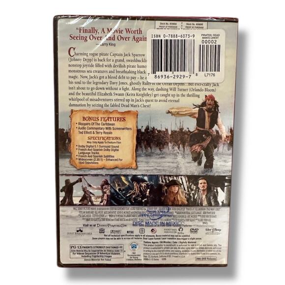 Walt Disney Pirates of the Caribbean Dead Man’s Chest DVD - Picture 2 of 2